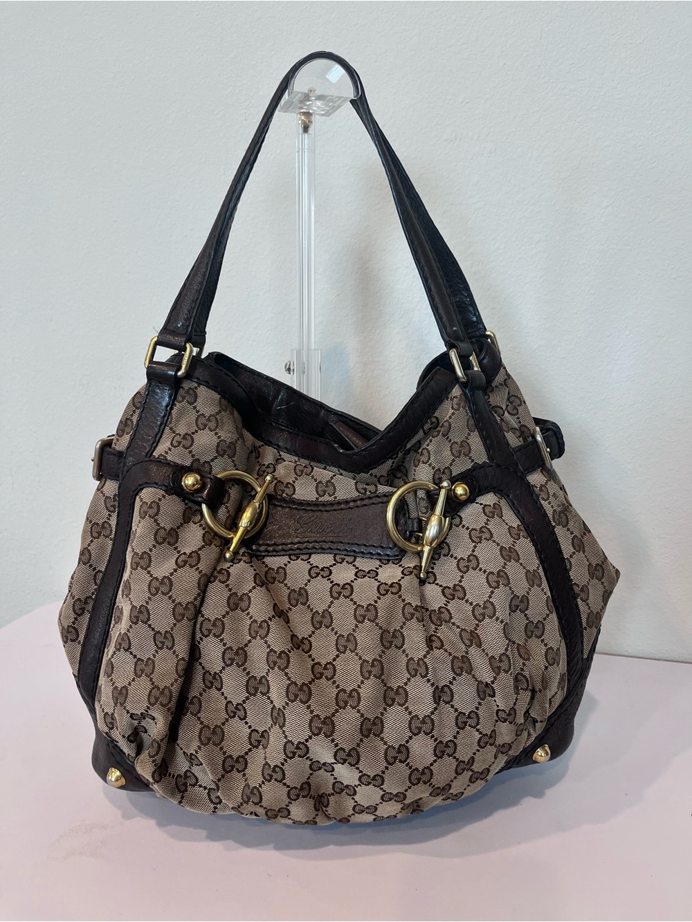 GUCCI GG CANVAS ICON BIT TOTE BAG.